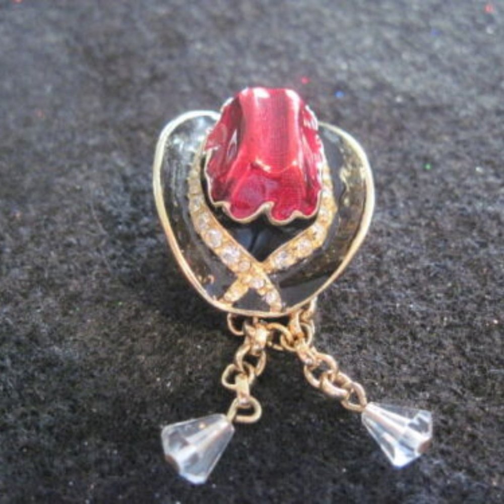 FLASH SALE Swarovski Swan Signed Cowboy/girl Hat with crystal dangles.